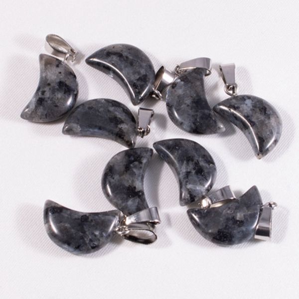 

charm spoctrolite heart moon star shaped necklace jewelry pendant chakra reiki bulk for jewelry making healing quartz stones, Silver
