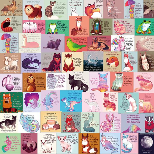 

110pcs ins animal motivational phrase stickers graffiti decals diy phone lapnotebook skateboard waterproof sticker