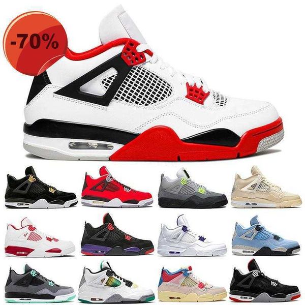 

basketball shoes sail bred kaws fire red thunder taupe haze university blue soft outdoor platform lightning men jumpman 4 4s high 36-46, Black