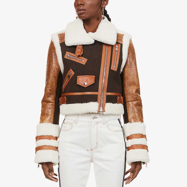 

high-quality lady imitation deerskin stitching flocking thick jacket, Black;brown