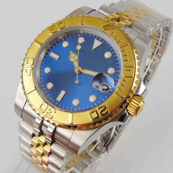 

aaaaa eta2836 automatic machinery 40mm gold luxury mechanical mens watch jubilee strap case sapphire crystal ceramic bezel luminous nh35 mov, Slivery;brown