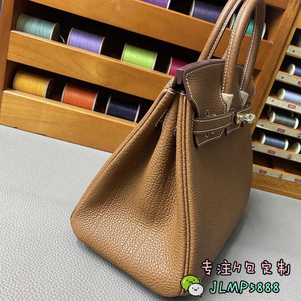 

designers handbags herme birkin bags director's handmade wax line home h women's togo cow leather 25 gold brown buckle large capac