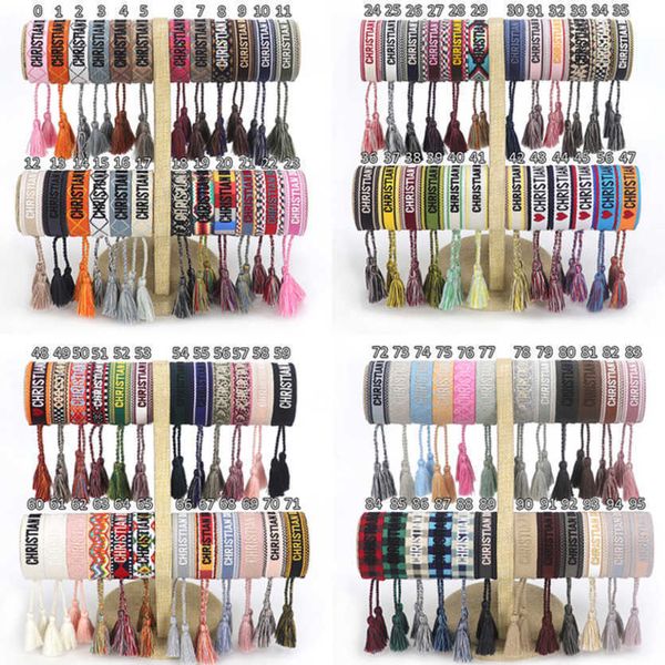 

luxury women's fashion bracelets brand d designer bangle jewelry embroidered word bracelet letter rope woven tassel simple trinket men, Golden;silver