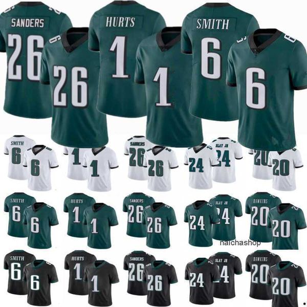 

jersey philadelphia''eagles''6 devonta smith jersey men women youth 1 jalen hurts 26 miles sanders 20 brian dawkins 24 d, Black;red