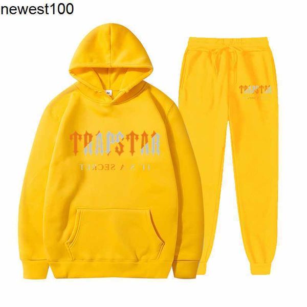 

men's tracksuits designer trapstar sportswear brand print men's sports warm piece loose, Gray