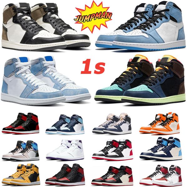 

new jordens basketball shoes 1 1s mens women sneakers trainers personality black metallic gold bred patent eur 36-47