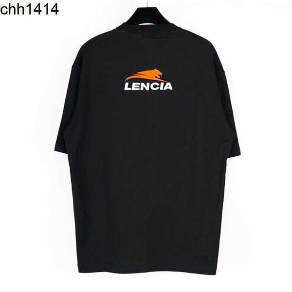 

balencaigaess european fashion brand bl tiger year limited tiger head letter embroidery couple t-shirt men's and women's same shor, White;black