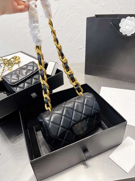 

chunky chain shoulder bag fashion handbag designer luxury women's crossbody bag 2022 small black gold ball adjustable long and short pu