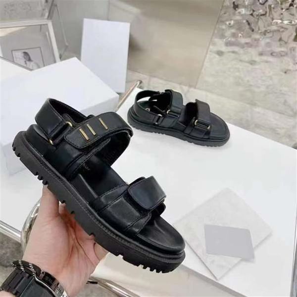 

designer women sandals womens slides crystal calf leather classic metal letters platform fashion casual shoes summer 310r, Black
