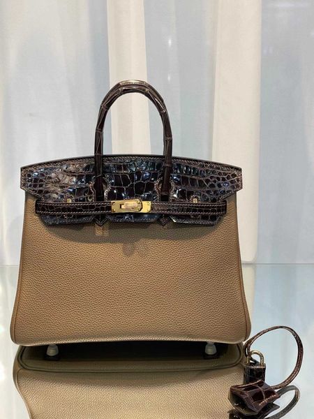 

hand h designer cover handbagpure tote sewn bag handbag alligator shopping diamond