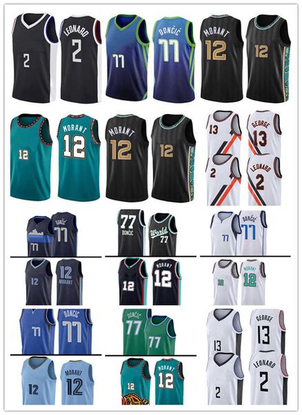 

2022 new ja morant paul george kawhileonard basketball jersey luka doncic mens shirts dirk nowitzki vintage jerseys 12 2 13 77 41, Black;red