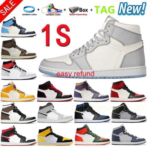 

easy refund 2022 man woman 1s basketball shoes unc shadow hyper royal dark mocha light smoke grey university blue court purple twist bordeau