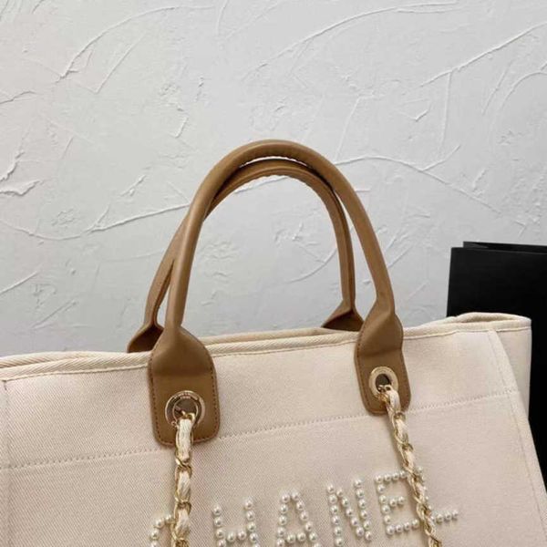 

women's fashion luxury evening bags brand ch handbags pearl tote canvas beach bag designers female portable shoulder large capacity big, Black;red