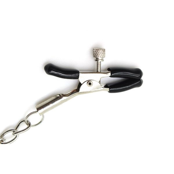 

costume accessories stainless steel nipple clamps chains games nipples clips toys for couples bondage flirting toys nipples clip f, Silver