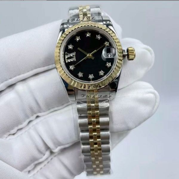

26mm and 31mm women's automatic mechanical watch with full 904l stainless steel sapphire crystal luxury watches fashion design star dia, Slivery;brown