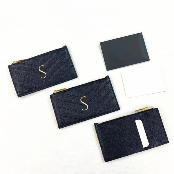 

luxurys women's mens designer wallet genuine leather card holder purses metal letter logo latest holders with box cardholder coin purse, Red;blue