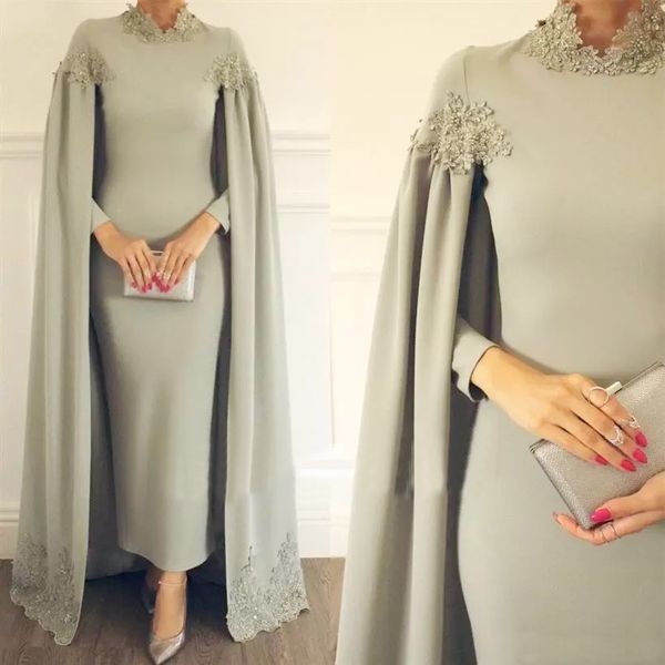 

modest sheath mother of bride groom dresses high neck formal elegant formal evening party gowns appliques ankle length arabic vest, Black;red