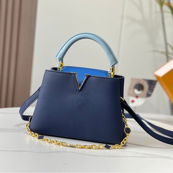 

capucines handbag chain tote bag women handbags shoulder bags adjustable shoulder straps cowhide leather large pouch