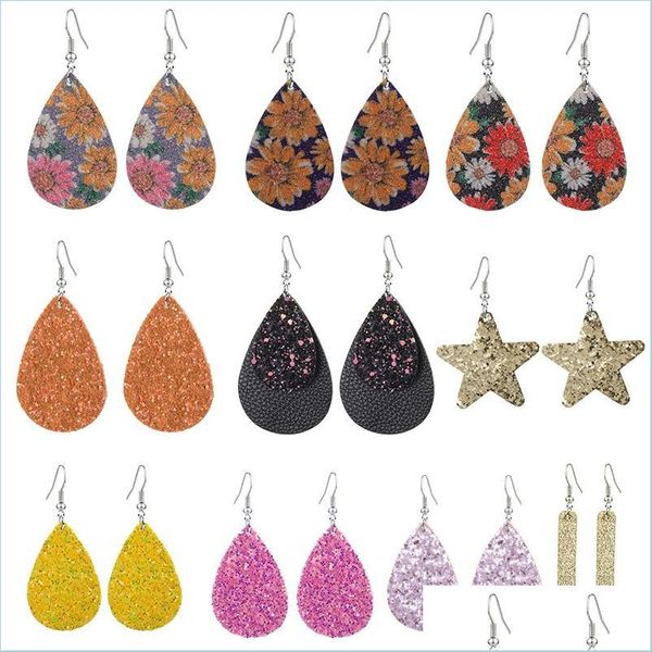 

dangle chandelier colorf sequin pu leather drop earrings bling teardrop star shape dangle chandelier ear rings for ladies women de dhfid, Silver