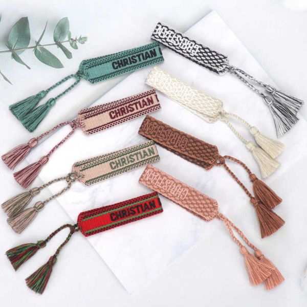 

women's luxury fashion bracelets brand d bangle jewelry designer letter hand woven bracelet simple wrist bohemian rope trinket men girl, Golden;silver