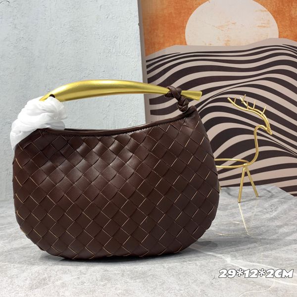 

weave handbag purse small tote bag solid color clutch hand wallets gold metal handle zipper closure inside fashion letters multiple colors h