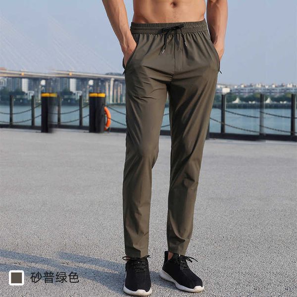 

sweatpants men's pants autumn slim fit breathable wear resistant straight tube fast drying casual woven running men, Black