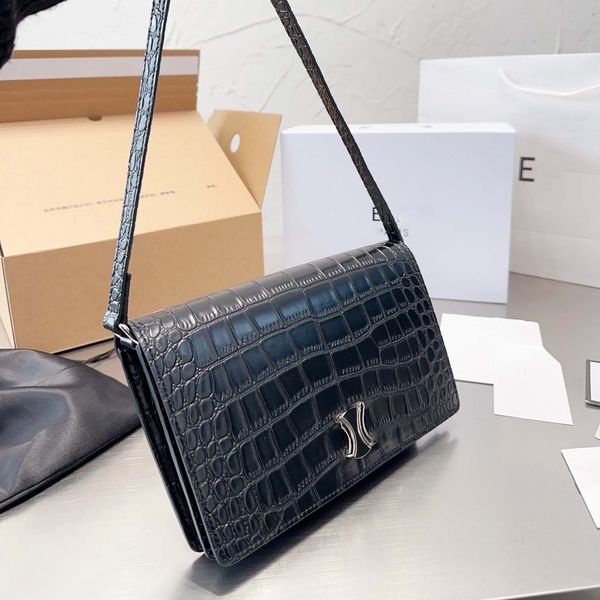 

designer bags totes women handbag luxury classic brand imitation crocodile pattern shoulder bag fashion leather solid color wallet dinner ba