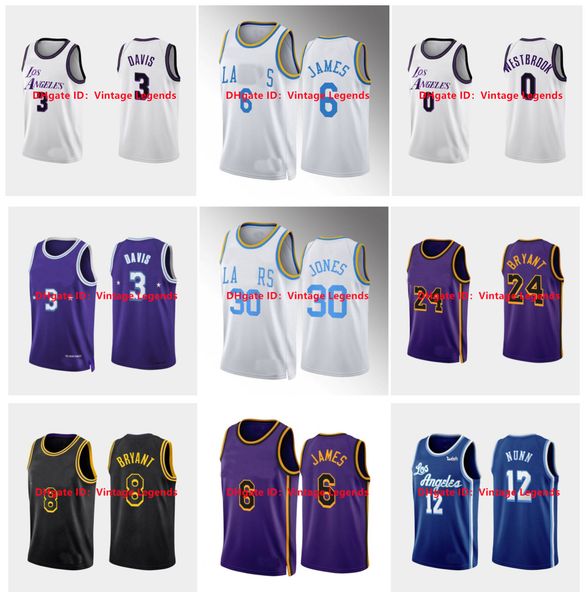 

6 james basketball jersey 2022-23 classic lakers anthony 3 davis russell 0 westbrook 8/24 bryant kendrick nunn walker dennis schroder beverl, Black;red