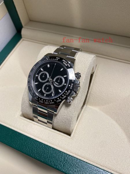 

wristwatches 40mm cosmograph black dial 12.4mm thickness 904l box papers ceramic chronograph working cal. cal.4130 full set mens watch116500, Slivery;brown