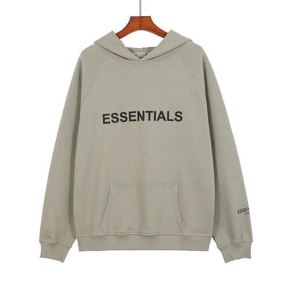 

men's and women's hoodies sweatshirts 2022 fashion brand essential autumn winter new style correct version multi thread front embo, Black