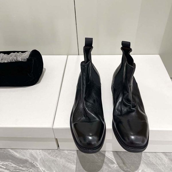 

martin boots womens brand horsehide leather material fashion boot non slip winter ladys shoes heel height 3.0cm 35-40, Black