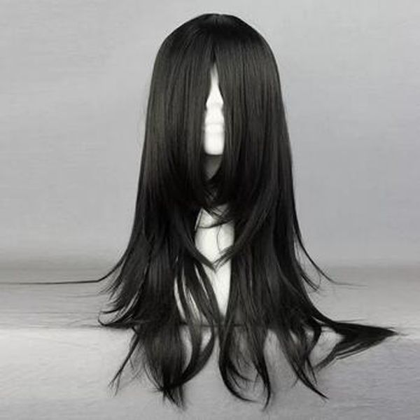 

popular anime harajuku style super cute l wave curl wig cos wig, Black
