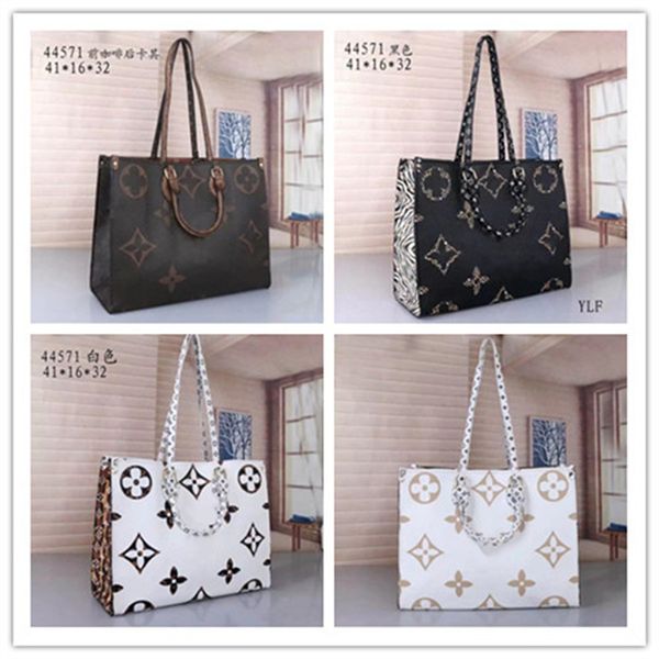 

wholesale classic designer tote bag fashion old flower leather handbags women high capacity composite shopping shoulder bags brown beige wal