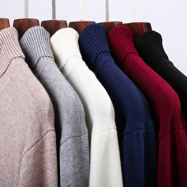 

men's sweaters 6 colors autumn winter men's turtleneck sweater 2021 new fashion casual thick warm pullover ribbed sweater t221019, White;black