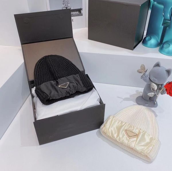 

womens winter knitted skull caps fashion satin splice woolen hats leisure hat striped designer hat hip hop warmth brand cap beanies, Blue;gray