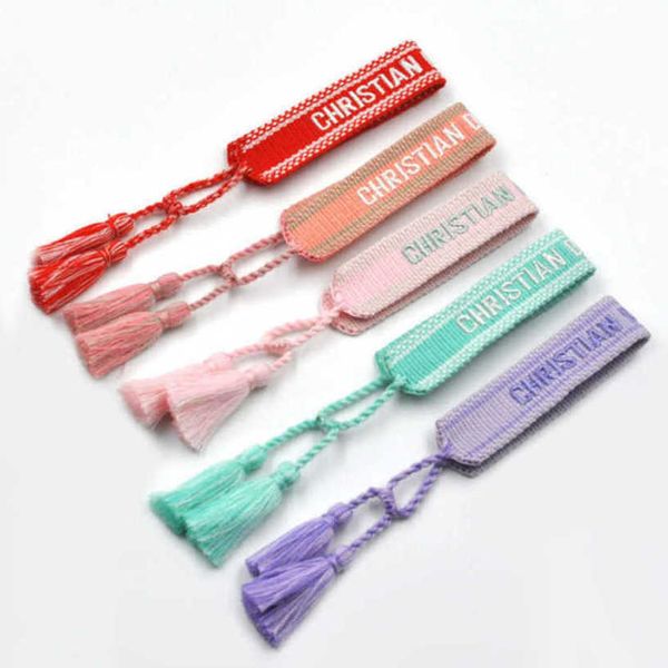 

fashion women's luxury bracelets d brand bangle jewelry designer handmade braided embroidered bracelet girl woven men's fabric tas, Golden;silver