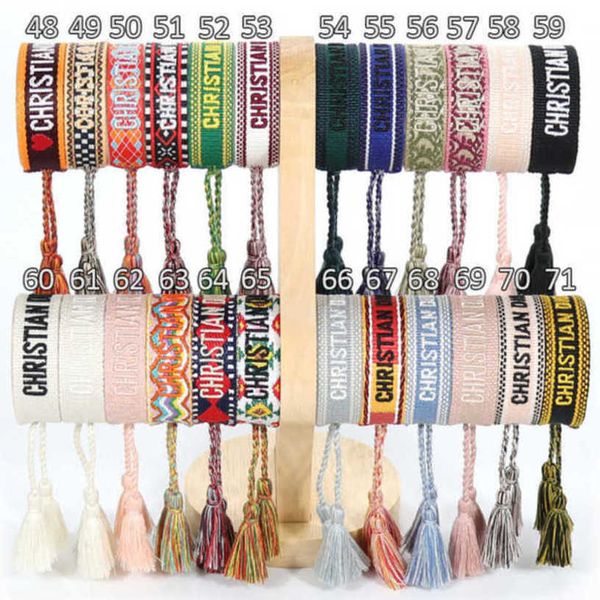 

bracelets luxury women's fashion brand bangle d designer jewelry female embroidery woven bracelet bohemian creative tassel men's g, Black