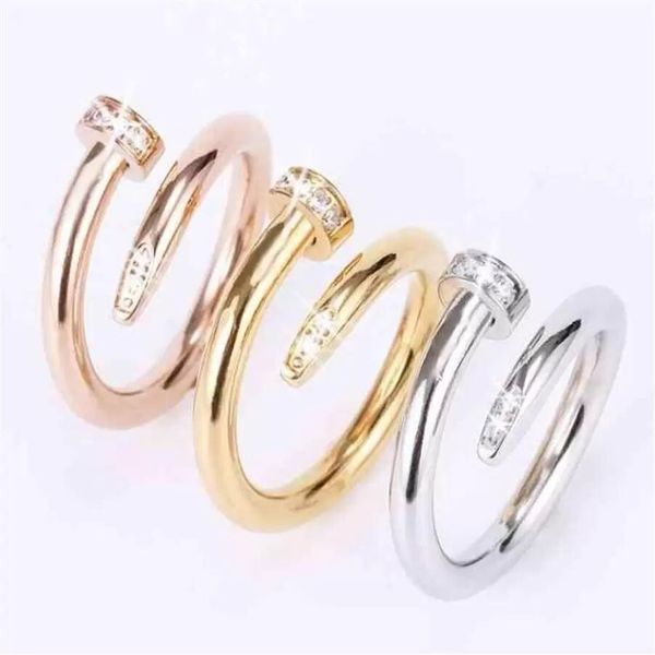 

designer nail ring luxury jewelry midi ring ms. titanium steel alloy plating process fashion accessories that never fade no irritation, Silver