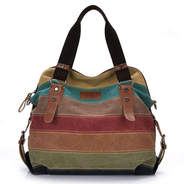 

womens shoulder bags canvas hobo handbags multi-color casual messenger bag handle tote crossbody bags