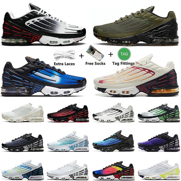 

airs tn plus 3 max tuned running shoes vapourmax big size 12 triple white all black royal graffiti olive bone oreo obsidian laser blue men w