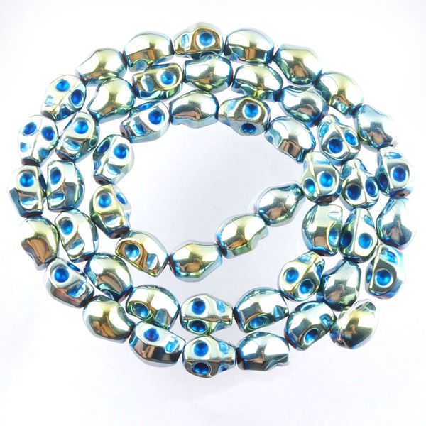

natural stone gold colour ghost head hematite materials beads skull loose spacer beads for jewelry bracelet making diy bl355, Black
