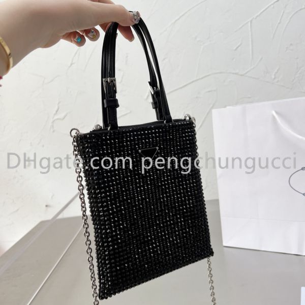 

evening bags designer tote bags ladies triangle sign textile fabric luxurious inlaid diamond handy messenger handbag shoulder bag