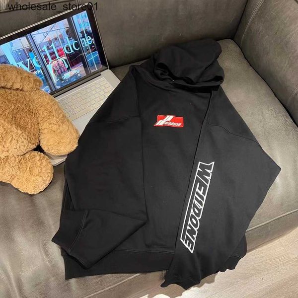 

men's hoodies designer sweatshirts we11 done winter new love sweater back lovers fashion streetwear hooded, Black