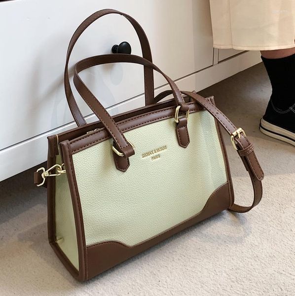 

evening bags brand designer pu leather women's shoulder bag retro contrast crossbody flap handbag trend