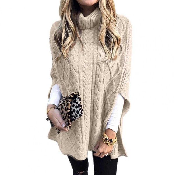 

women's sweaters sweater women autumn sweater turtle neck twist braid knitted shawl sweater pullover t221019, White;black