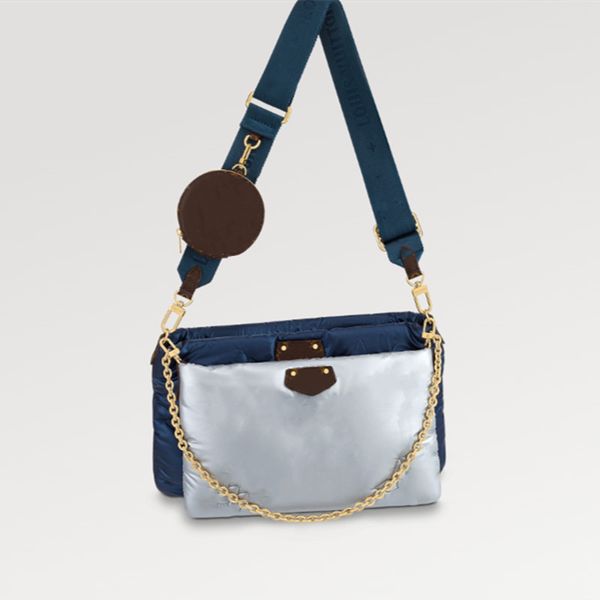 

explosion 2022 women's bag maxi crossbody bags pochette women bag nylon gold chain coin pure cut navy blue shoulder pu clutch m21057 m2