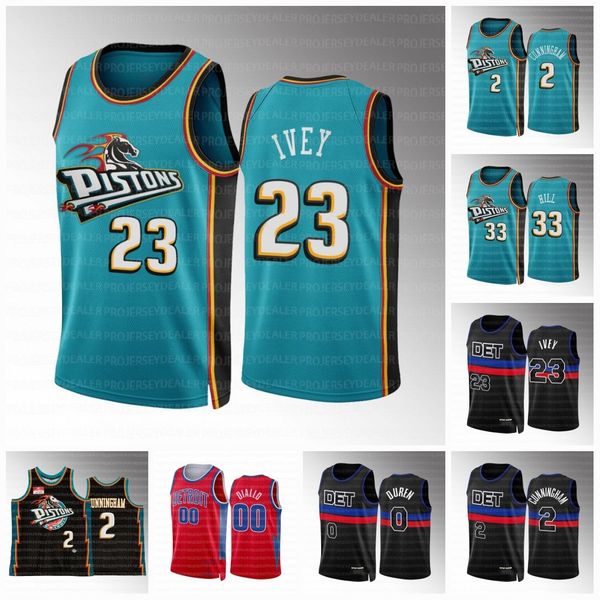

fans tees 23 jaden ivey 2023 classic statement piston jersey cade cunningham isaiah livers grant hill jalen duren hamidou diallo killian ha, Black