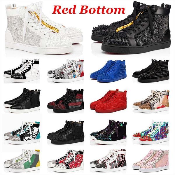 

with box designer christians red-bottoms casual shoes shoes men 's sneakers designer trainers s luxurys designers 's casual platfo, Black