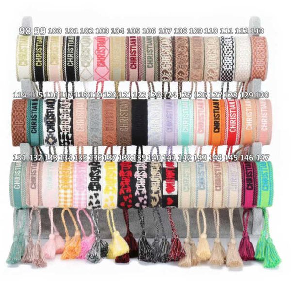 

luxury fashion women's bracelets brand d designer bangle jewelry embroidered word bracelet letter rope woven tassel simple trinket men, Golden;silver