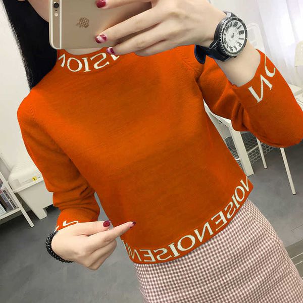 

women's sweaters short sweater women 2020 new high waist slim small winter coat knitted inner half high collar bottom shirt autumn and, White;black